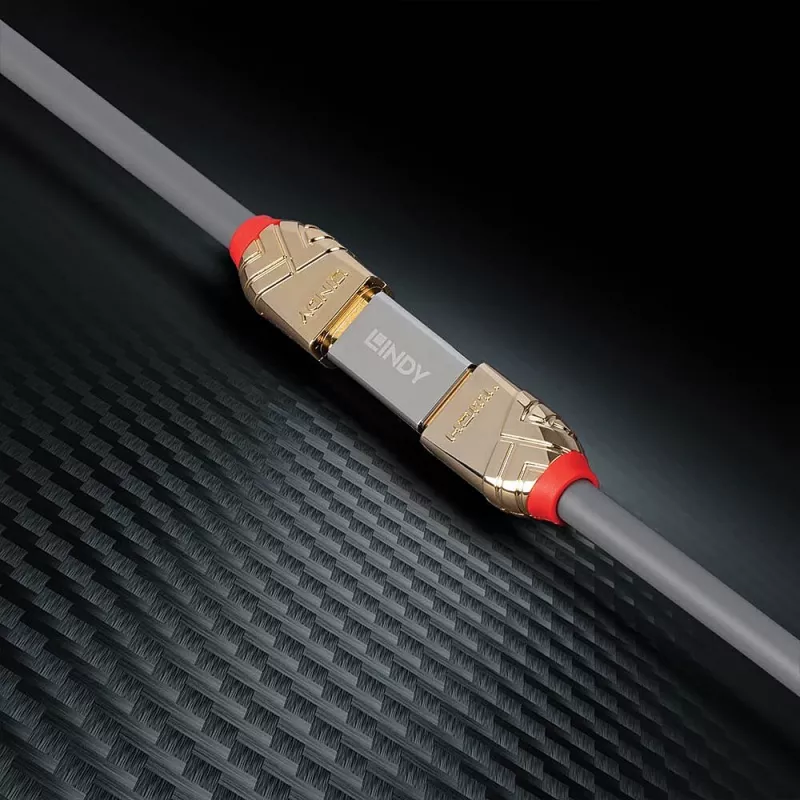 Lindy HDMI 2.1 konektor samica na konektor samica spojka, HDMI 2.1, HDMI 2.1, strieborná