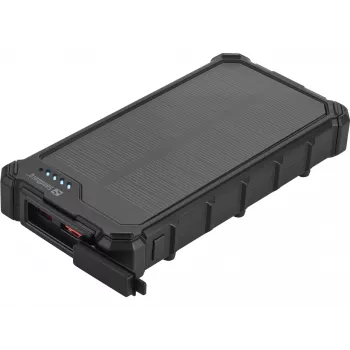 Sandberg solárna powerbank CampLED 10000, 10000 mAh, Programmable Power Supply (PPS), 3,7 V, 15 W, čierna