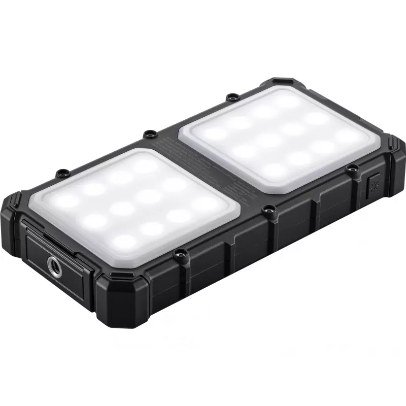 Sandberg solárna powerbank CampLED 10000, 10000 mAh, Programmable Power Supply (PPS), 3,7 V, 15 W, čierna