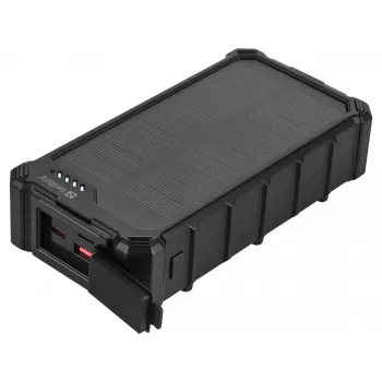 Sandberg solárna powerbank CampLED 20000, 20000 mAh, Programmable Power Supply (PPS), 3,7 V, 15 W, čierna