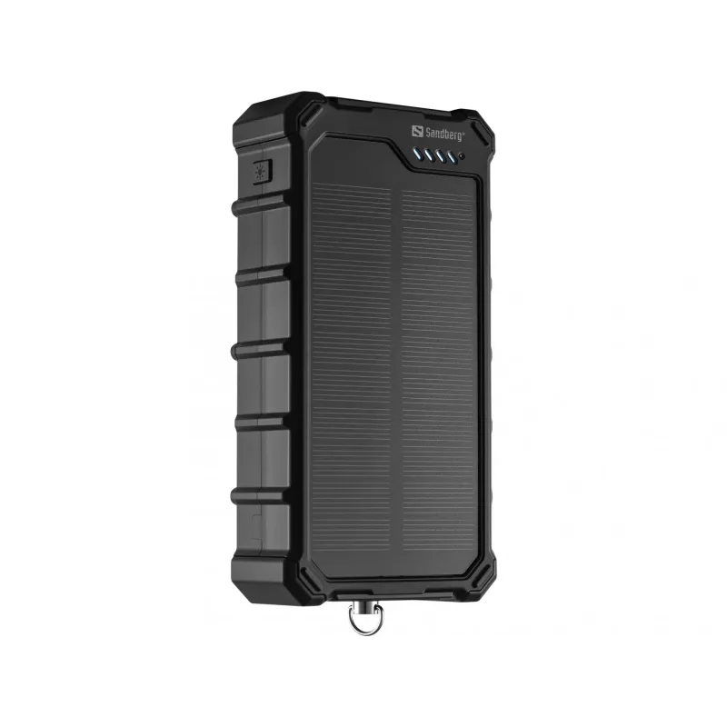 Sandberg solárna powerbank CampLED 20000, 20000 mAh, Programmable Power Supply (PPS), 3,7 V, 15 W, čierna