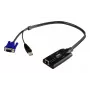 ATEN USB - VGA na Cat5e/6 KVM adaptérový kábel (CPU modul), USB, USB, VGA, čierna, modrá, metalická, RJ-45, 1 x RJ-45