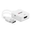 Lindy HDMI 18G na DisplayPort 1.2 konvertor, 0,095 m, HDMI Type-A (štandard), DisplayPort, konektor samica, konektor samec, rovný