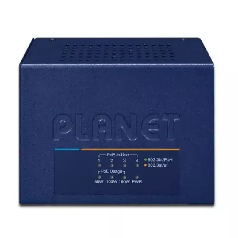PLANET UPOE-400 4-portový Multi-Gigabit 802.3bt PoE injektor hub