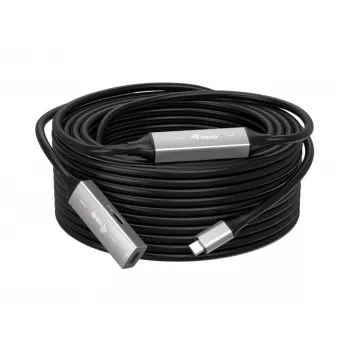USB-C na USB-C aktívny predlžovací kábel EQUIP 10 m, USB 3.2 Gen 1 (5 Gbit/s), čierny