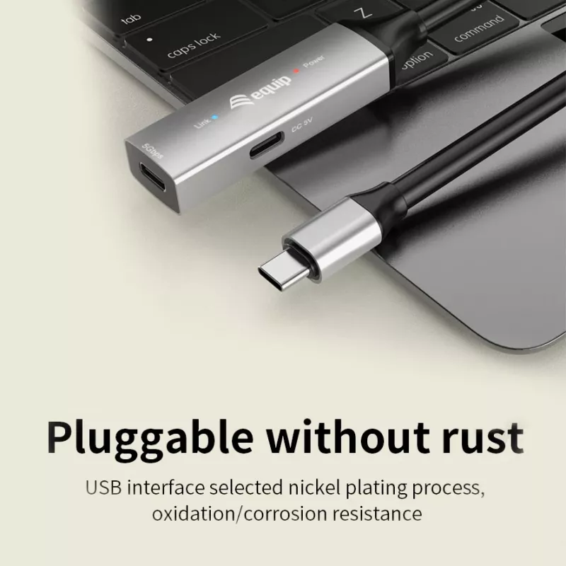 USB-C aktívny predlžovací kábel EQUIP 15 m, USB 3.2 Gen 1 (5 Gbit/s), niklované kontakty, čierny
