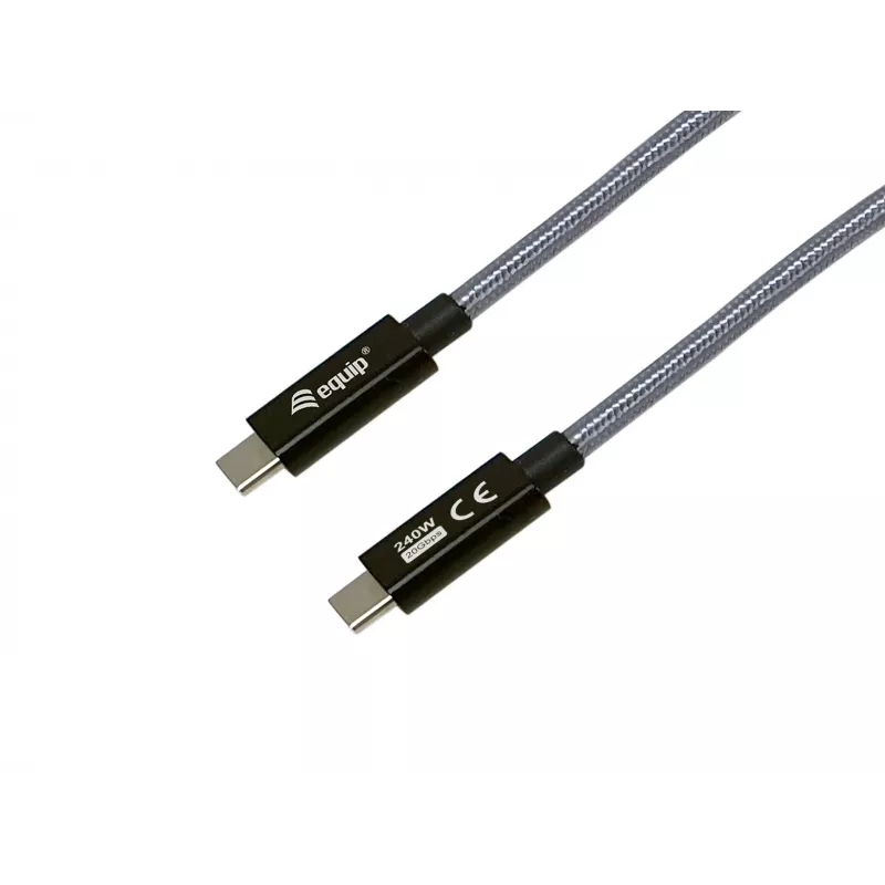 Kábel USB-C na USB-C EQUIP 2,0 m — USB 3.2 Gen 2x2, 20 Gbps, PD 240W, 4K/60Hz, čierny