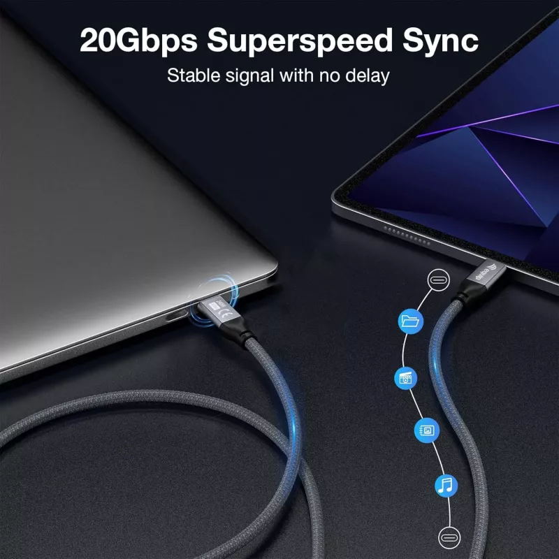 Kábel USB-C na USB-C EQUIP 2,0 m — USB 3.2 Gen 2x2, 20 Gbps, PD 240W, 4K/60Hz, čierny