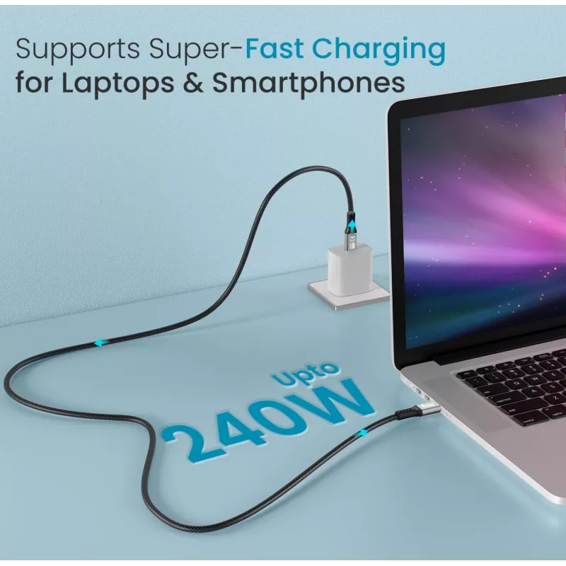 Kábel USB-C na USB-C EQUIP 2,0 m — USB 3.2 Gen 2x2, 20 Gbps, PD 240W, 4K/60Hz, čierny
