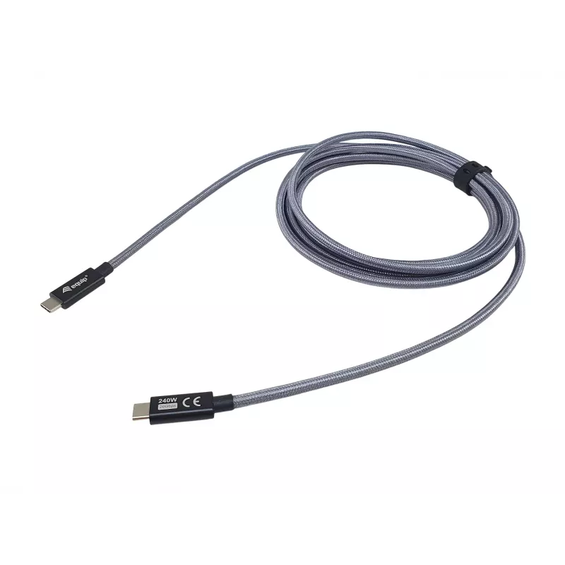 USB-C na USB-C kábel EQUIP 3,0 m — USB 3.2 Gen 2x2, 20 Gbit/s, PD 240 W, 4K@60 Hz, čierny