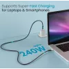USB-C na USB-C kábel EQUIP 3,0 m — USB 3.2 Gen 2x2, 20 Gbit/s, PD 240 W, 4K@60 Hz, čierny