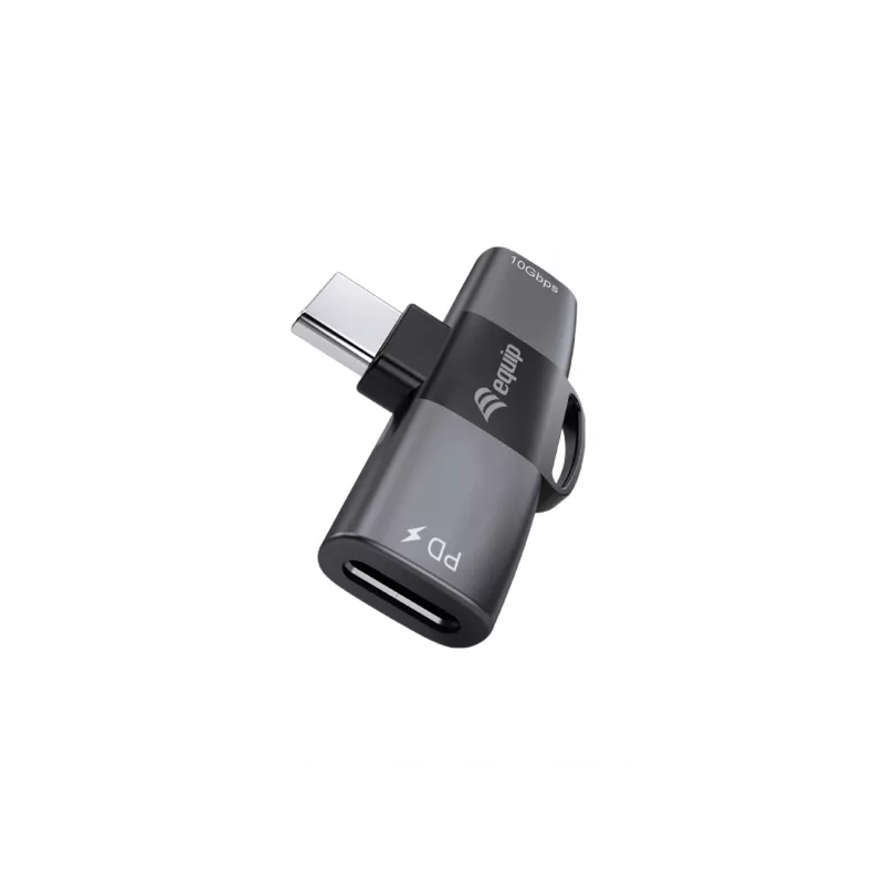 Adaptér USB-C OTG 2v1 EQUIP 133479 — 100W PD, 10Gbit/s, 1x USB-C na 2x USB-C, sivý