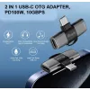 Adaptér USB-C OTG 2v1 EQUIP 133479 — 100W PD, 10Gbit/s, 1x USB-C na 2x USB-C, sivý
