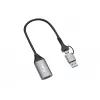 USB na HDMI adaptér EQUIP 133498 (USB-C a USB-A konektor na HDMI, 1080p, hliníkové puzdro, sivý)