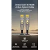 EQUIP HDMI 2.0 aktívny optický kábel 15 m — odnímateľný typ A/D, 4K@60 Hz, 18 Gbit/s, pozlátené kontakty