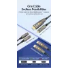 EQUIP HDMI 2.1 aktívny optický kábel 10 m – odnímateľný Type-D (Micro) + Type-A, 48 Gbit/s, 8K/60 Hz
