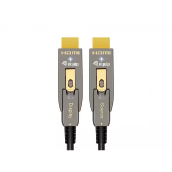 Equip HDMI 2.1 aktívny optický kábel 15 m, odnímateľný typ D + A, 48 Gbit/s, 8K/60 Hz