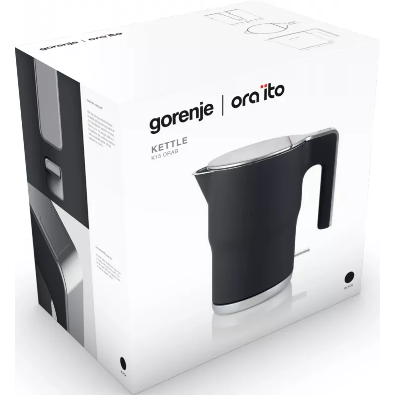 Gorenje K15ORAB Kanvica, 1,5 l, 2400 W, Čierna