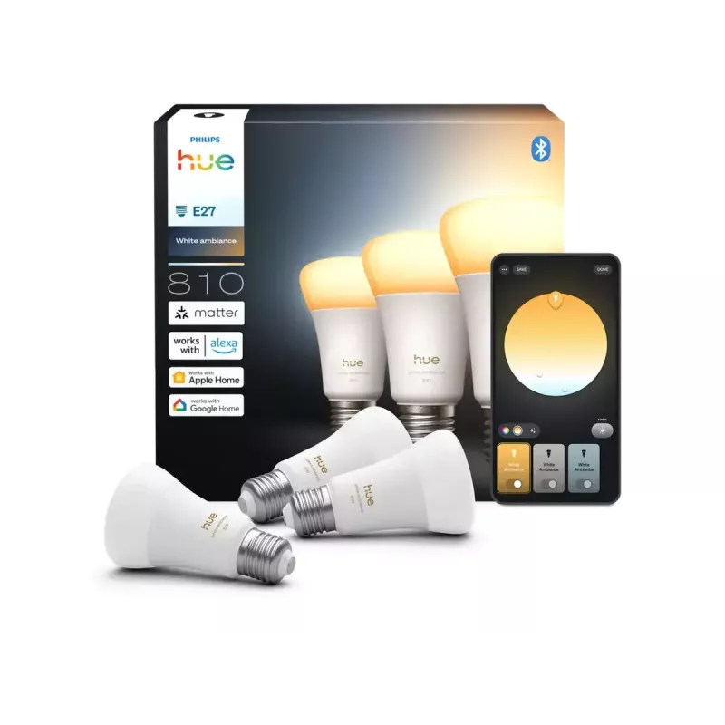 Philips Hue WA 810 A60 3P EU | E27 | 6 W | teplé až studenobiele svetlo | Bluetooth, Zigbee