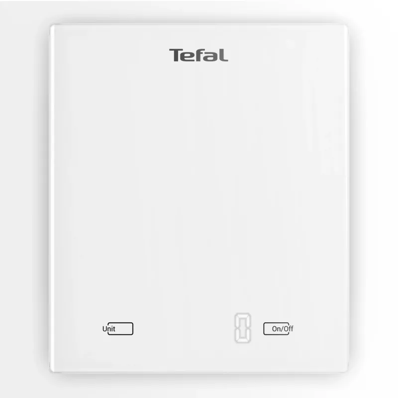Elektronická kuchynská váha Tefal Essential BC5504V0 — nosnosť 5 kg, presnosť 1 g, LCD displej, biela