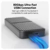 Puzdro na SSD Hyper HD2500GL pre M.2 PCIe SSD (USB4 Gen4, USB‑C) čierne