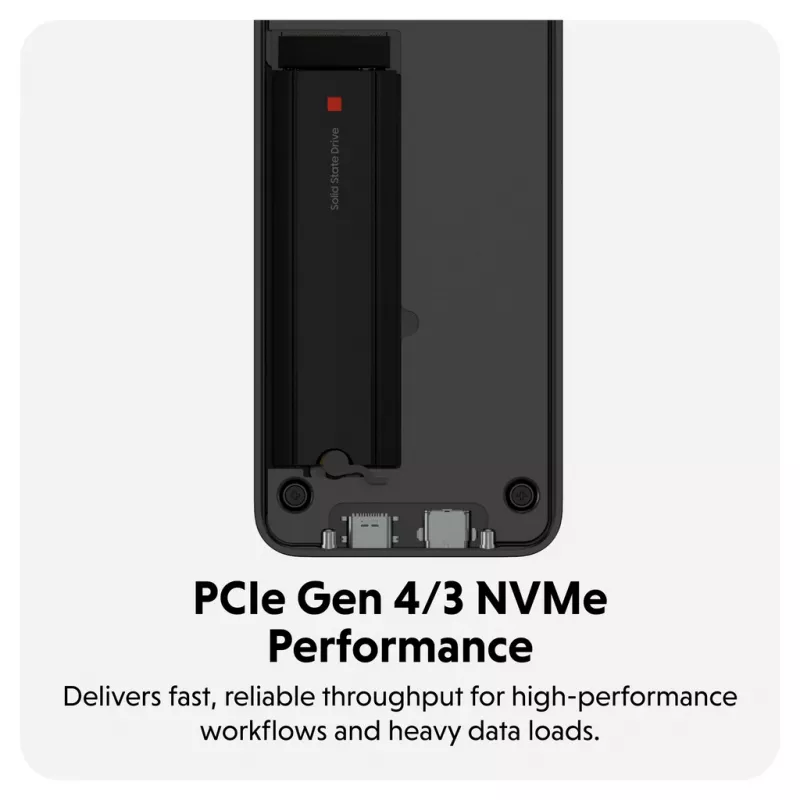 Puzdro na SSD Hyper HD2500GL pre M.2 PCIe SSD (USB4 Gen4, USB‑C) čierne