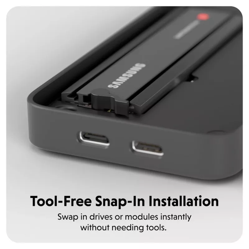 Puzdro na SSD Hyper HD2500GL pre M.2 PCIe SSD (USB4 Gen4, USB‑C) čierne