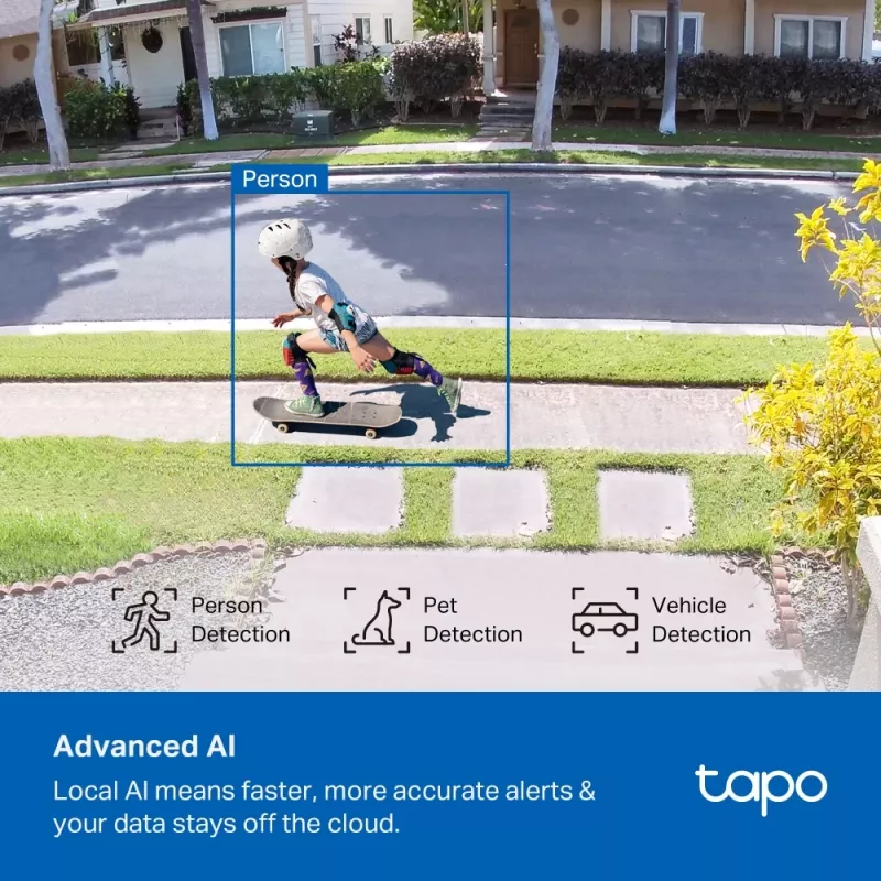 TP-Link Tapo Enhanced AI Solar Security Camera Ultra, bezdrôtová, Bullet, Wi-Fi, vonkajšia, 850 nm, 512 GB