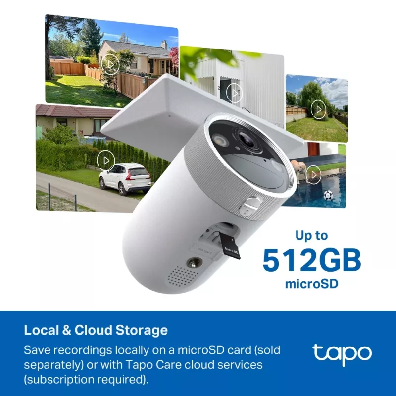 TP-Link Tapo Enhanced AI Solar Security Camera Ultra, bezdrôtová, Bullet, Wi-Fi, vonkajšia, 850 nm, 512 GB