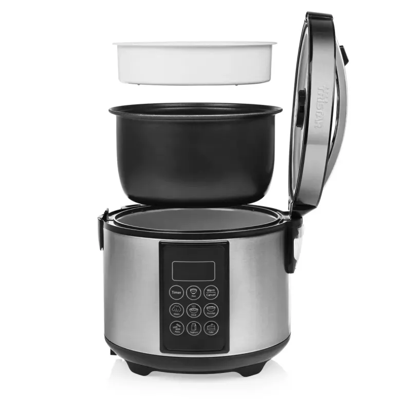 Multicooker Tristar RK-6132 — 1,5 L, 500 W, 7 automatických programov, LCD, nerez/čierna