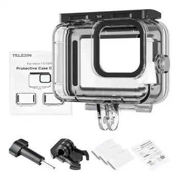 Kombinácia ochranných puzdier Telesin pre GoPro Hero 12/11/10/9 – sada tvrdého puzdra a silikónového puzdra
