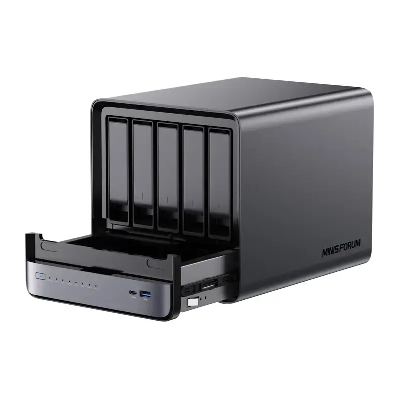 Mini PC Minis Forum NAS N5 AMD Ryzen 7 H255, 16 GB RAM, 128 GB OS úložisko
