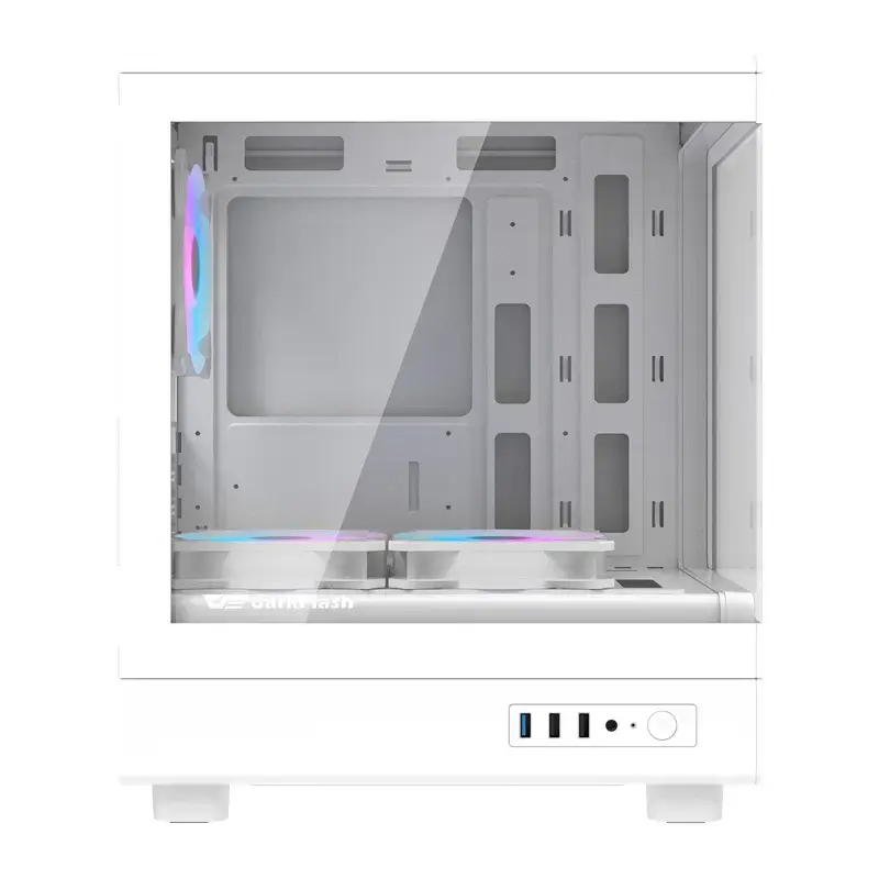 Počítačová skriňa Darkflash DB330M biela v2 s tromi predinštalovanými ventilátormi, podpora micro-ATX/mATX