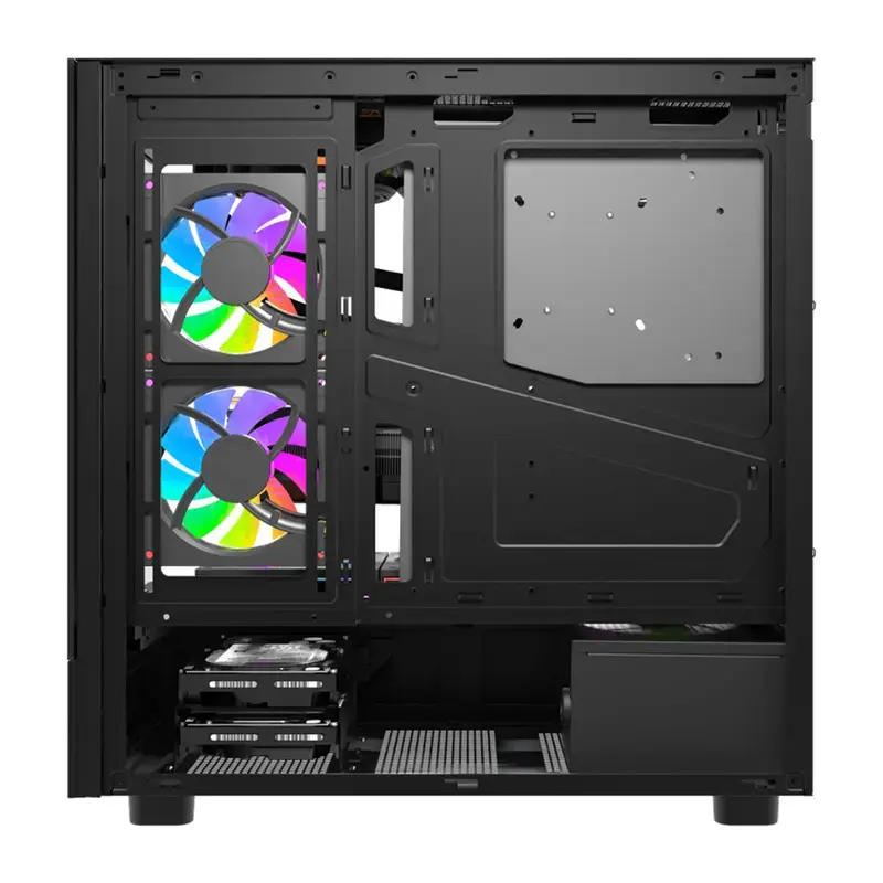 Počítačová skriňa DarkFlash DS950V s predným displejom (čierna) a 6 predinštalovanými ventilátormi
