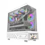Počítačová skriňa DarkFlash DS950V s integrovaným displejom, biela, vrátane 6 ventilátorov