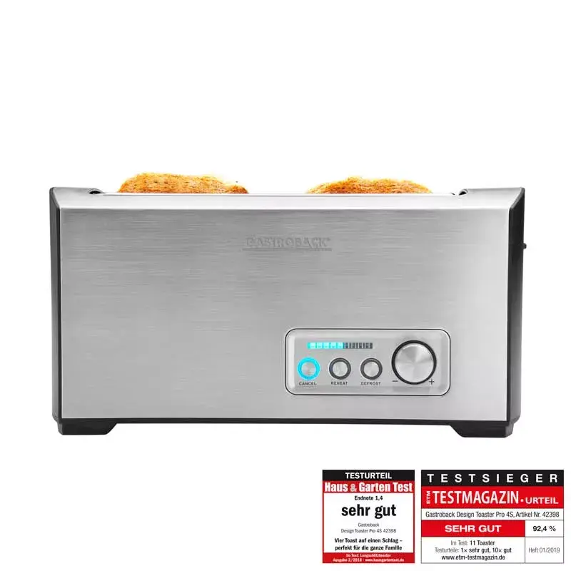Hriankovač Gastroback Design Pro 4S 2 plátky 1500 W čierny nerez