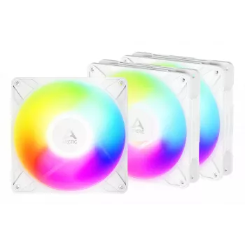 ARCTIC Freezer P14 Pro Reverse A-RGB (White) – 3 Pack – 140 mm A-RGB PWM ventilátor s rozbočovačom káblov