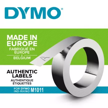 DYMO Rhino hliníkové raziace etikety | 12 mm x 3,65 m | samolepiace | kompatibilné s raziacim prístrojom Rhino M1011 | odolné voči poveternostným vplyvom | ideálne pre domáce majstrovanie a stavbu | vyrobené v Európe
