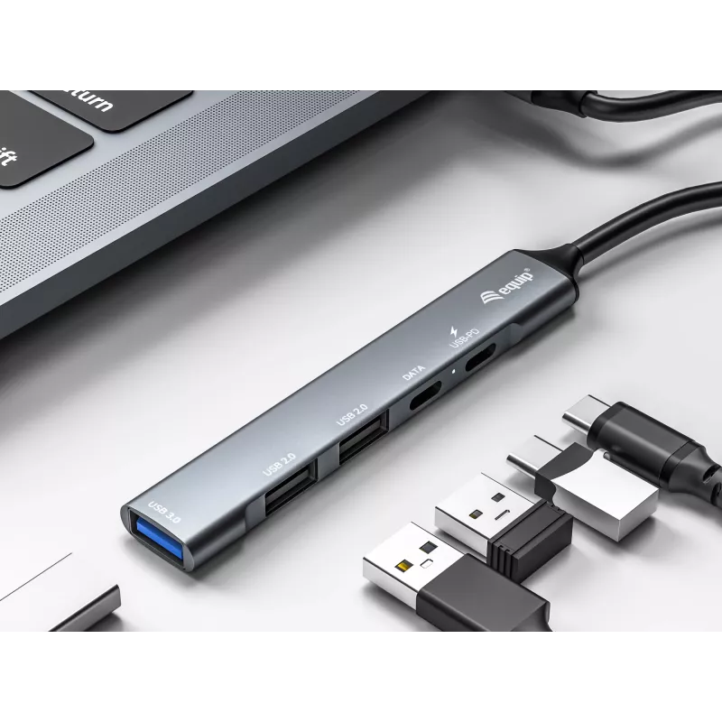 Equip 5-portový USB 3.0/2.0 hub s USB-C PD