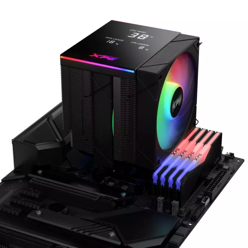 XPG MAESTRO PLUS 62DA CPU vzduchový chladič, vzduchový chladič, 12 cm, čierna