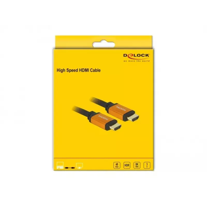 HDMI kábel DeLOCK 86987 3m HDMI typ A Standard čierny žltý
