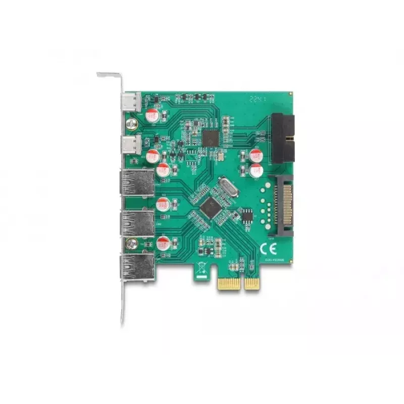 DeLOCK USB 5 Gbps PCI Express x1 karta 3x Type-A 2x Type-C 1x Header