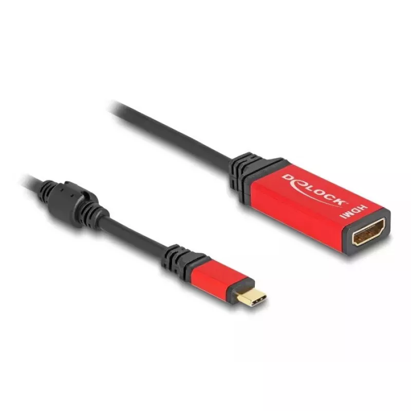 DeLOCK USB Type-C na HDMI adaptér 8K 60Hz HDR červený