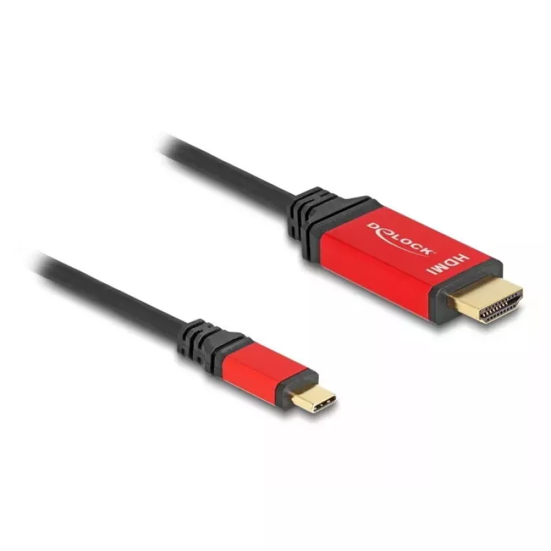 DeLOCK USB Type-C na HDMI kábel DP Alt Mode 8K 60Hz HDR 2m červený