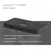 KVM switch club 3d Dual USB-C to HDMI, 2-portový, 4K UHD 3840x2160, USB-C konzola, 65W PD, čierny