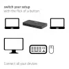 KVM switch club 3d Dual USB-C to HDMI, 2-portový, 4K UHD 3840x2160, USB-C konzola, 65W PD, čierny