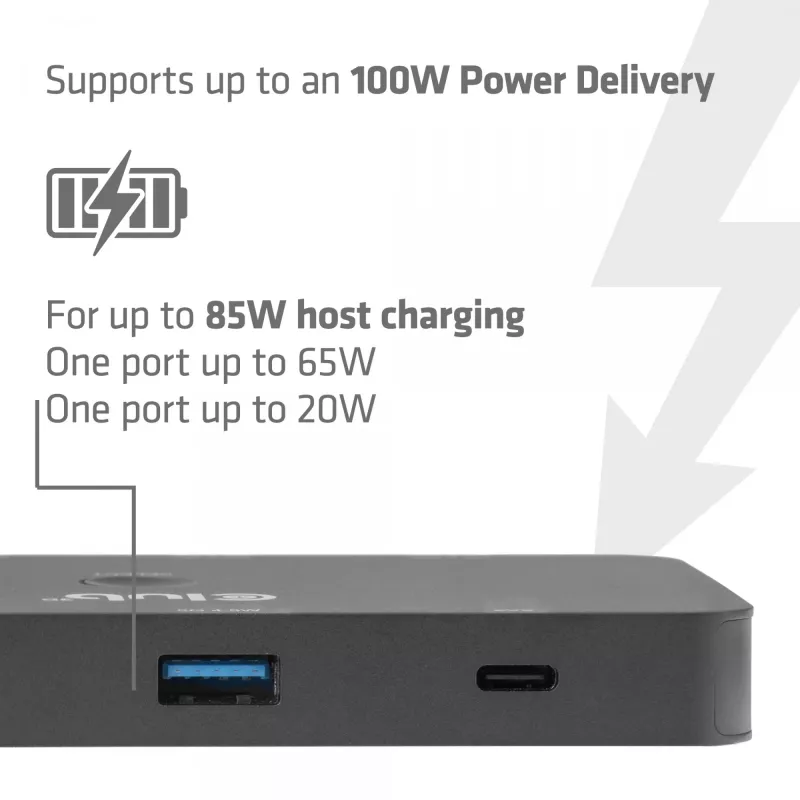 KVM switch club 3d Dual USB-C to HDMI, 2-portový, 4K UHD 3840x2160, USB-C konzola, 65W PD, čierny