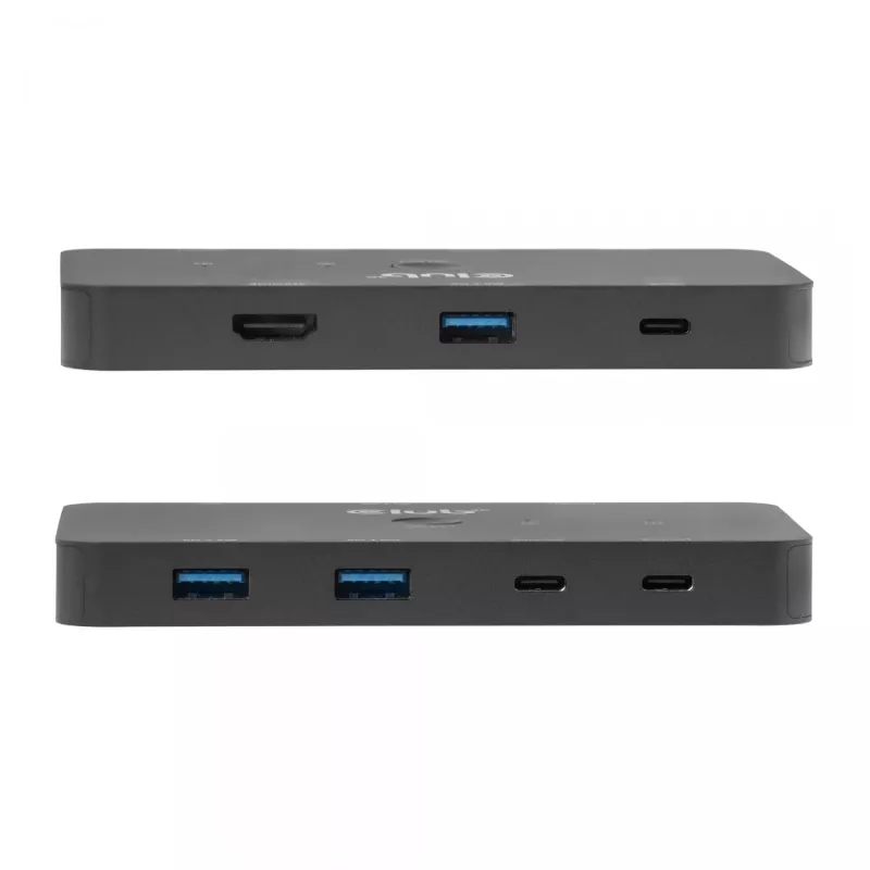 KVM switch club 3d Dual USB-C to HDMI, 2-portový, 4K UHD 3840x2160, USB-C konzola, 65W PD, čierny