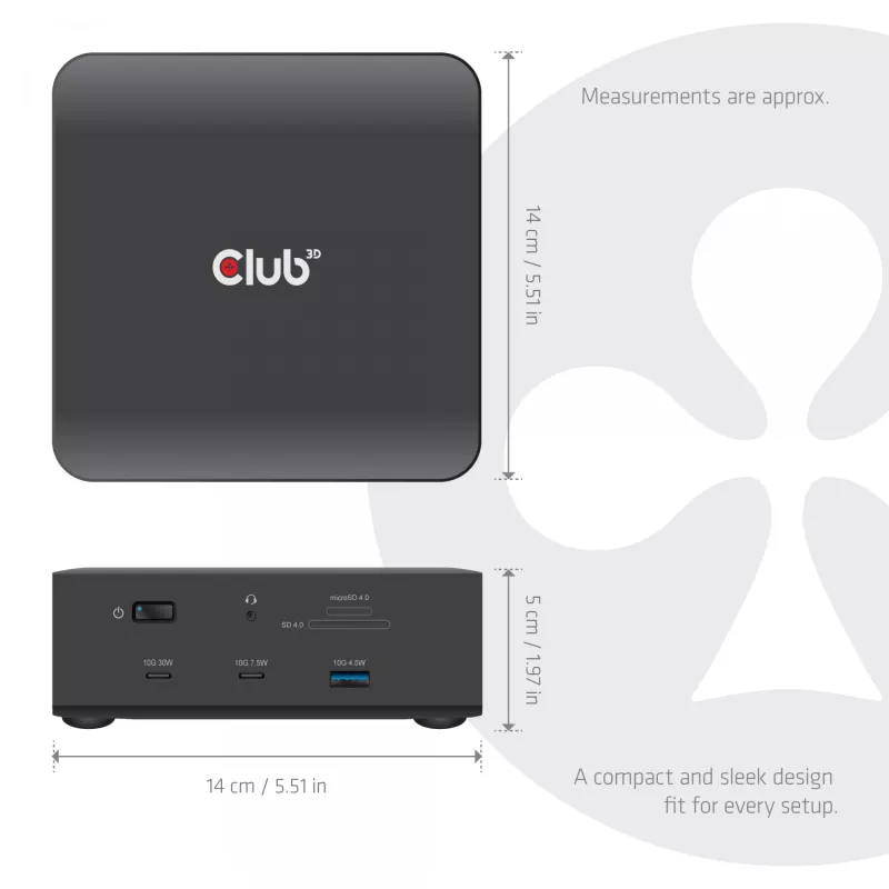 Dokovacia stanica CLUB3D CSV-2562 Thunderbolt 5, M.2 SSD, 2×HDMI 8K60Hz, 180W, 120 Gbit/s