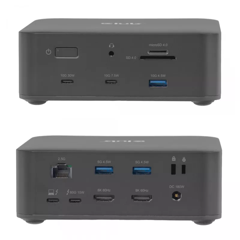 Dokovacia stanica CLUB3D CSV-2562 Thunderbolt 5, M.2 SSD, 2×HDMI 8K60Hz, 180W, 120 Gbit/s